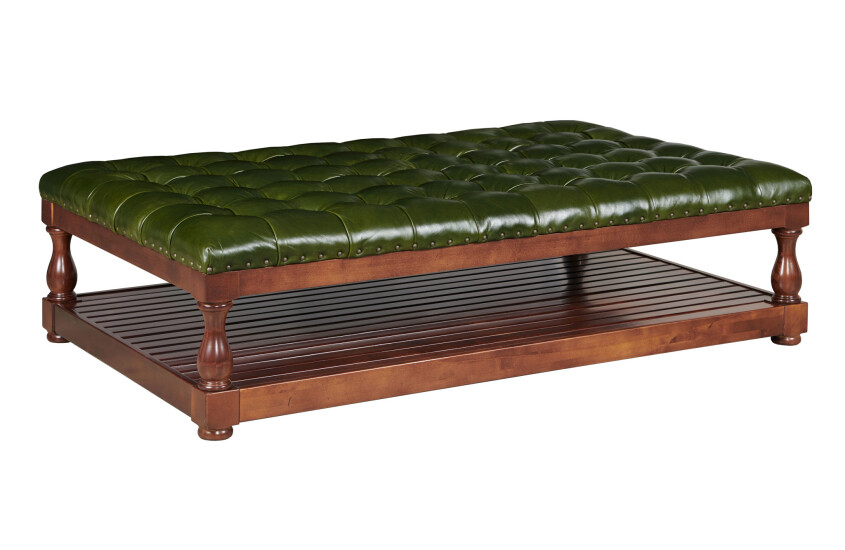 PEARCE TUFTED OTTOMAN - LEATHER 221