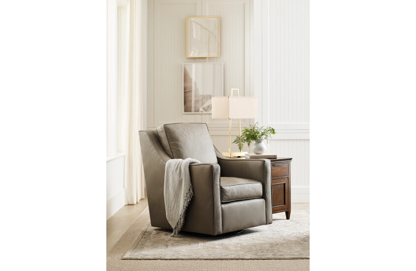 BRADLEY SWIVEL GLIDER - LEATHER Room